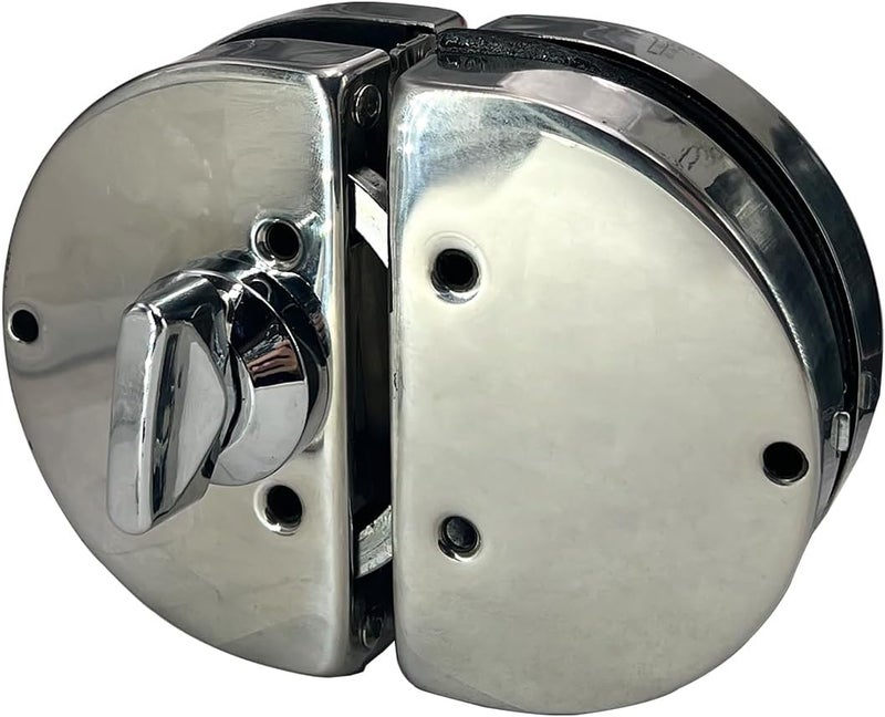 KS Hardware Stainless Steel 304 Grade Anti-Theft Security Double or Single Glass Door Lock with Keys Suitable for 10mm-12mm Glass Thickness - No Drill Holes Needed (Mirror Chrome) - Image 3
